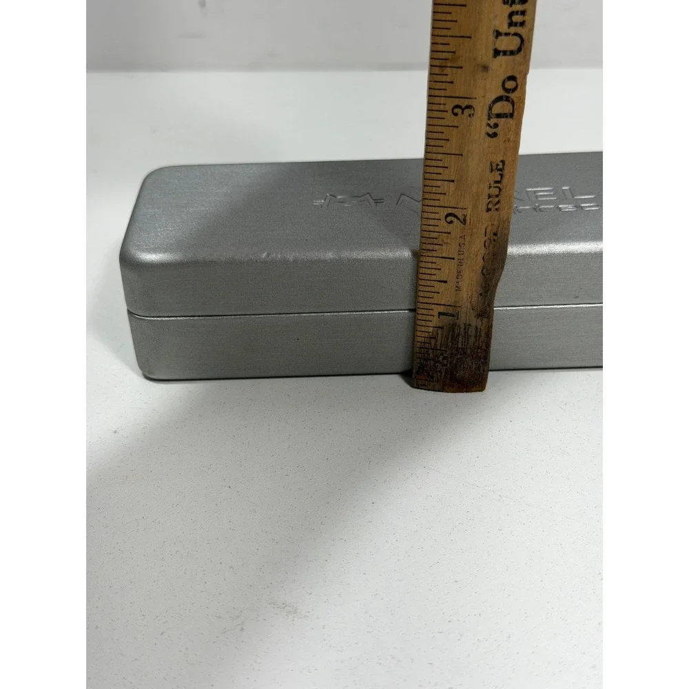 Morel Lightec Hard‎ Eyeglass Case Metallic Silver Slim Rectangular Case